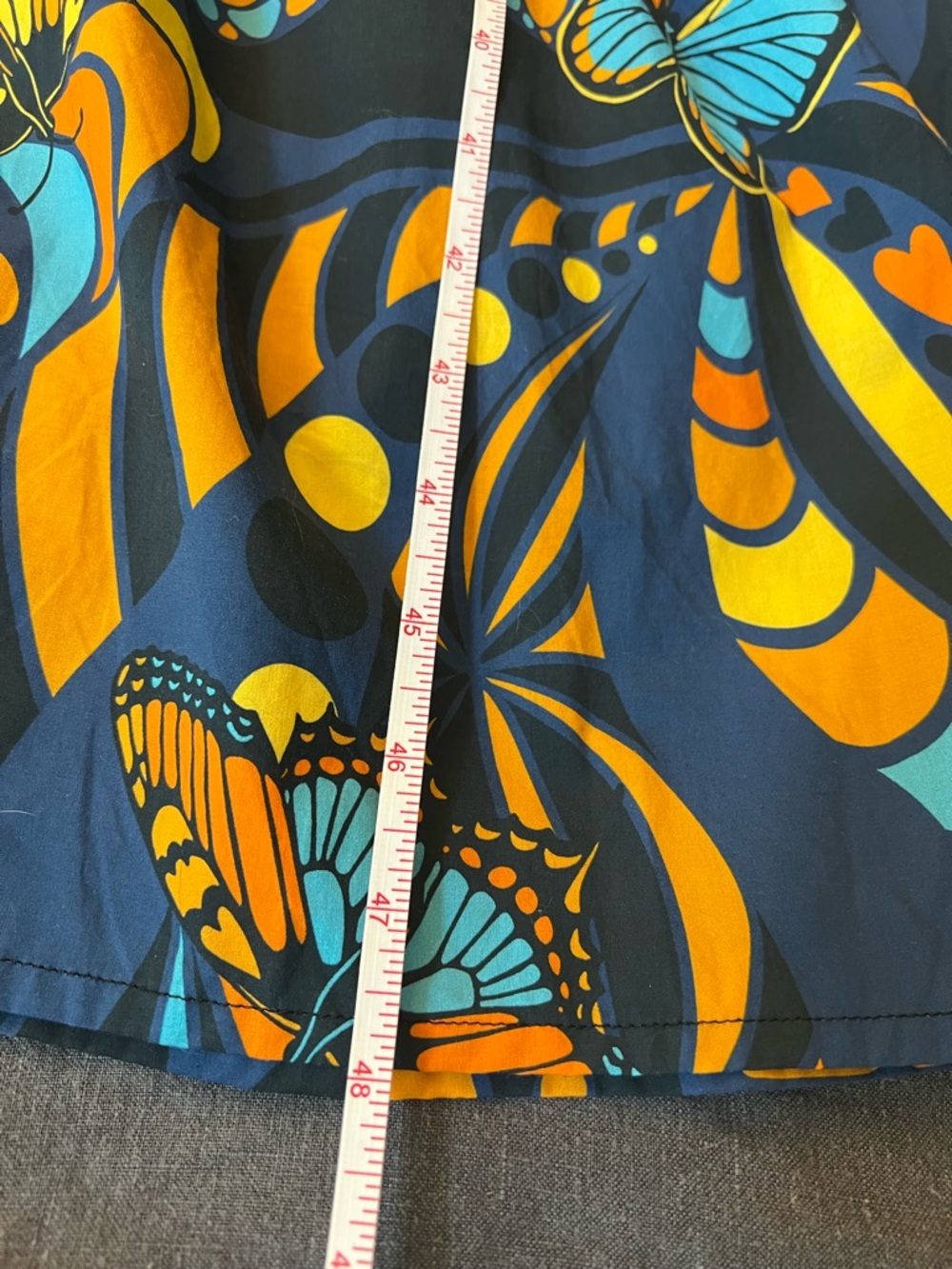 Lesley Evers Nadia Monarch Butterfly Smocked Tiered Midi Dress Pockets - Picture 8 of 8